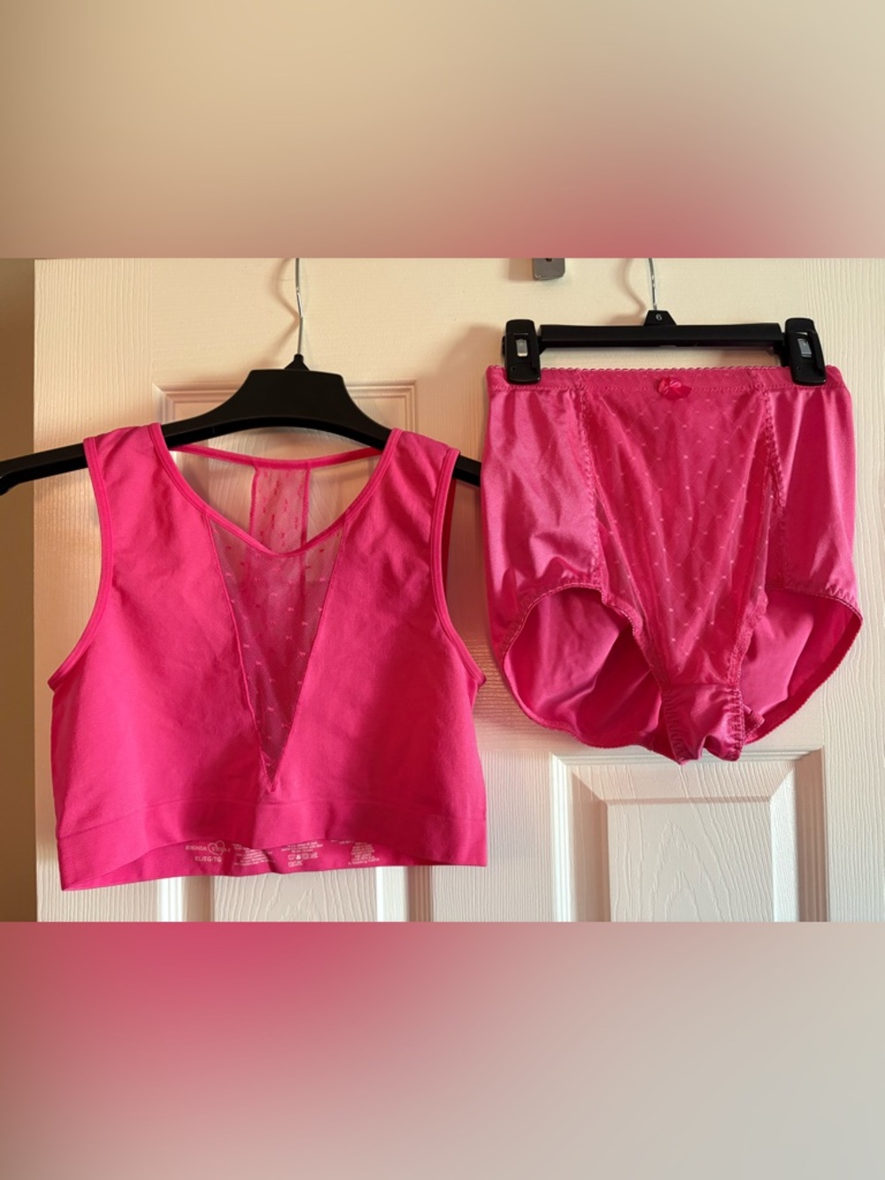 Rhonda Shear Hot Pink Bralette and High-Waist Brief Set
